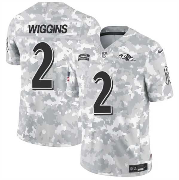 Men%27s Baltimore Ravens #2 Nate Wiggins 2024 F.U.S.E. Arctic Camo Salute to Service Limited Stitched Jersey Dzhi->atlanta falcons->NFL Jersey